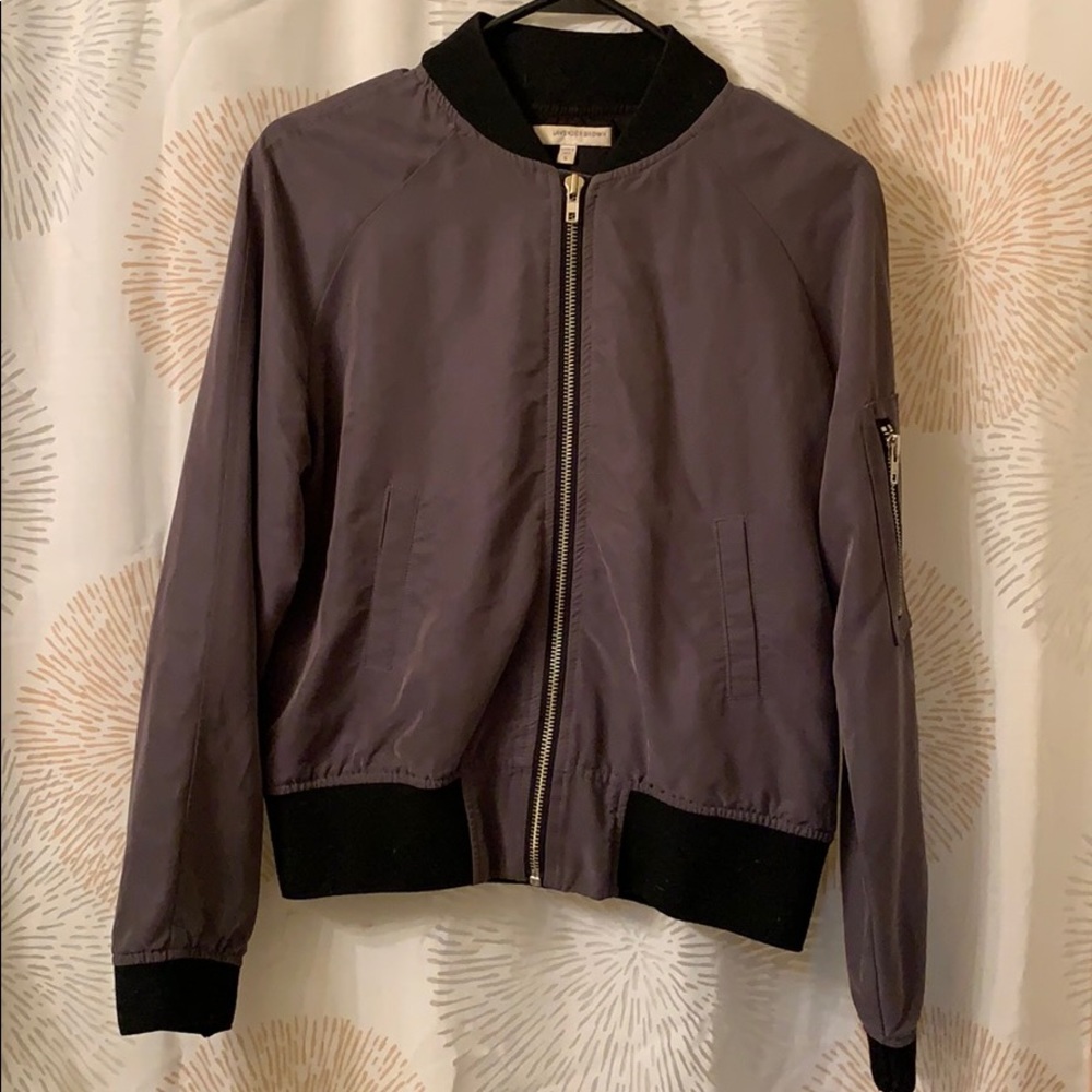 Lavender Brown Gray Bomber Jacket
